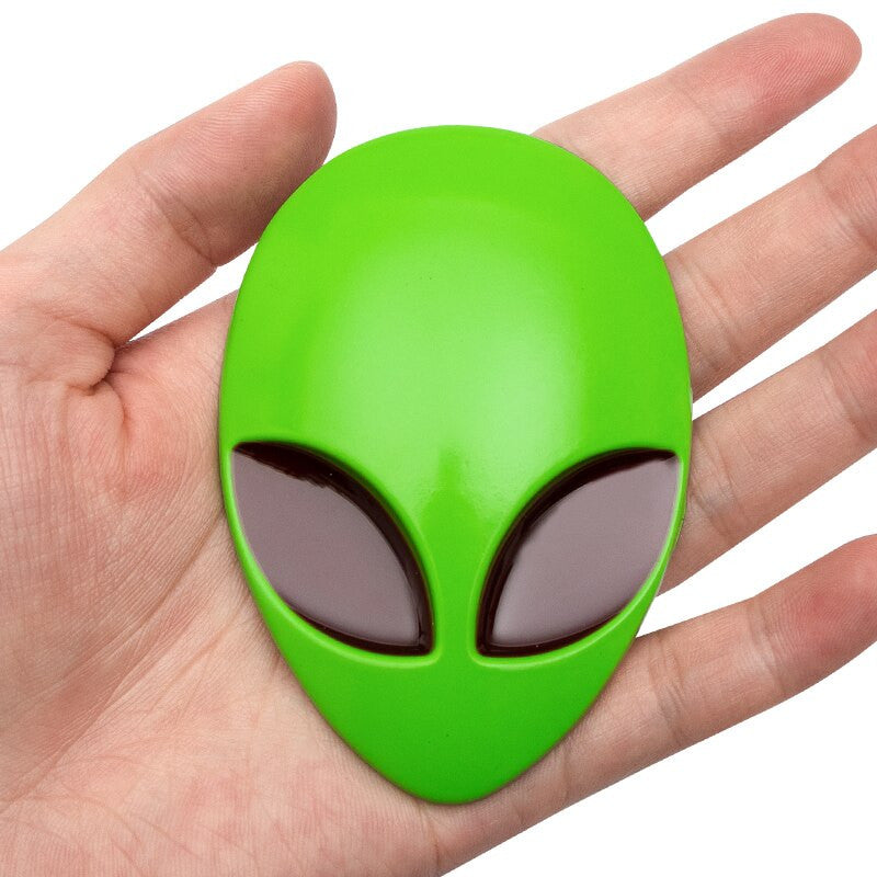 Alien Head UFO Auto Badge Decal Car Emblem Rear Trunk Sticker - larahd