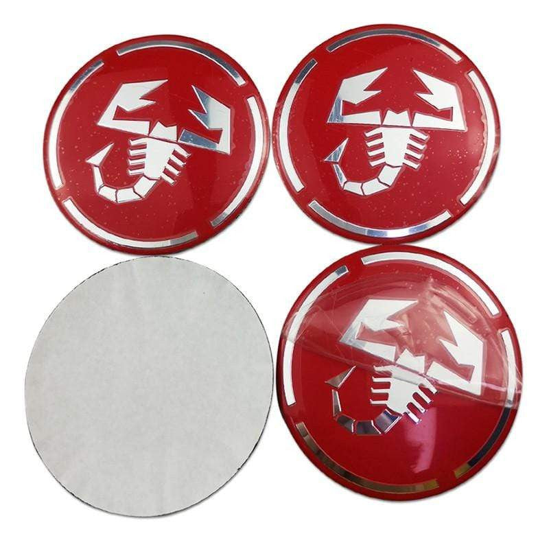 4PCS 56mm Abarth Scorpion Car Wheel Center Hub Cap Sticker Auto Tire Emblem Badge Decal