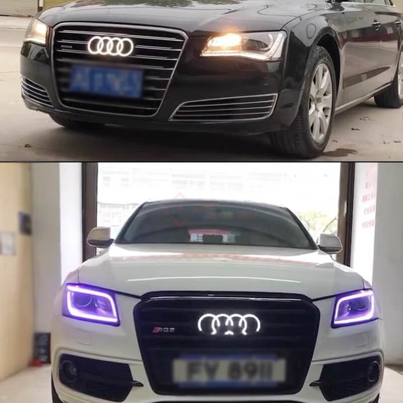 Illuminated Audi Dynamic Led Grille Logo Emblem Lights For Audi RS3 A1 A3 A4 A5 - larahd