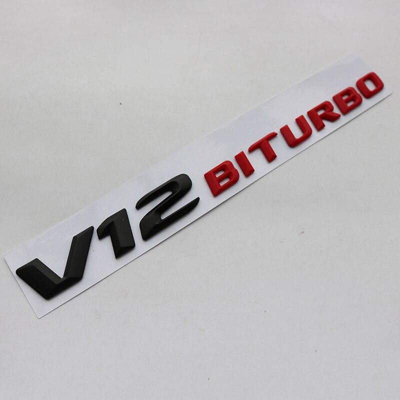 3D Font Letters Emblem Badge for Mercedes Benz AMG C63 E300L V8 V12 BITURBO Fender Supercharge Turbo Sticker