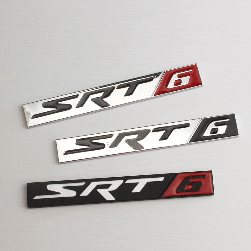 Metal Car Body Decoration for SRT8 SRT6 Logo Car Rear Side Sticker for Dodge Charger Challenger Caliber Jcuv Ram Journey Caravan - larahd