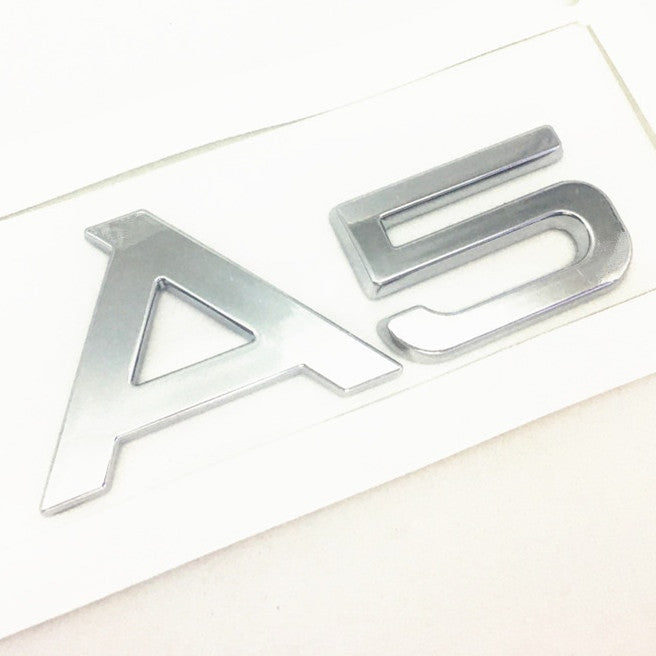 1 Pcs For Audi Black/Silver A 3 4 5 6 7 8 Rear Bumper Trunk Emblem Stickers Badge Decals