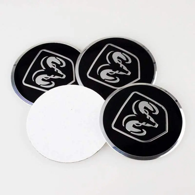 4PCS 56mm Dodge Sheep Viper RT Car Wheel Center Hub Cap Sticker Auto Tire Emblem Badge Decal