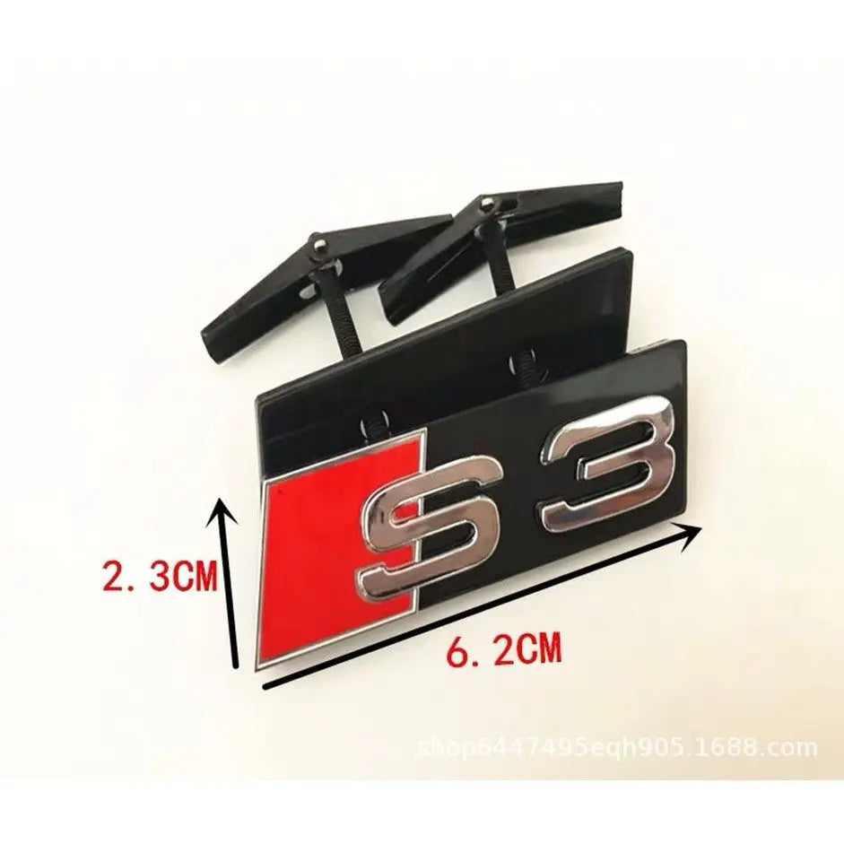 Audi S3 S4 S5 RS3 RS4 RS5 RS6 Front Grill Emblem Hood Grille Badge Nameplate - larahd