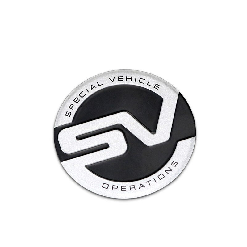 1Pcs Metal Sticker SV SVR Badge Emblem Decals For Range Rover Evoque Defender Discovery - larahd