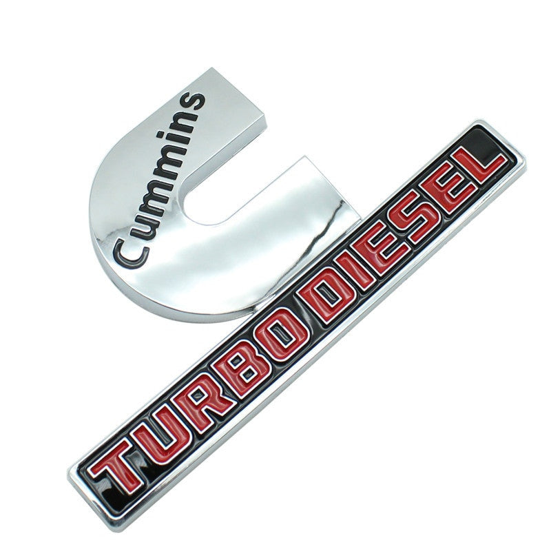 2PCS Metal Cummins Turbo Diesel Fender Emblems Badges Sticker For MOPAR Dodge RAM 3500 2500