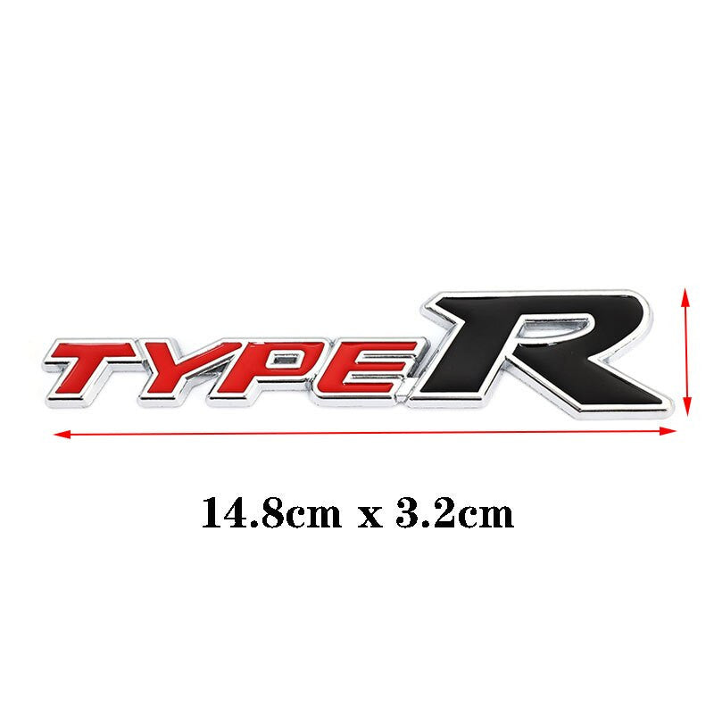 Metal Stickers Decals Front Hood Grill Emblem for Honda Type R Racing Type S - larahd