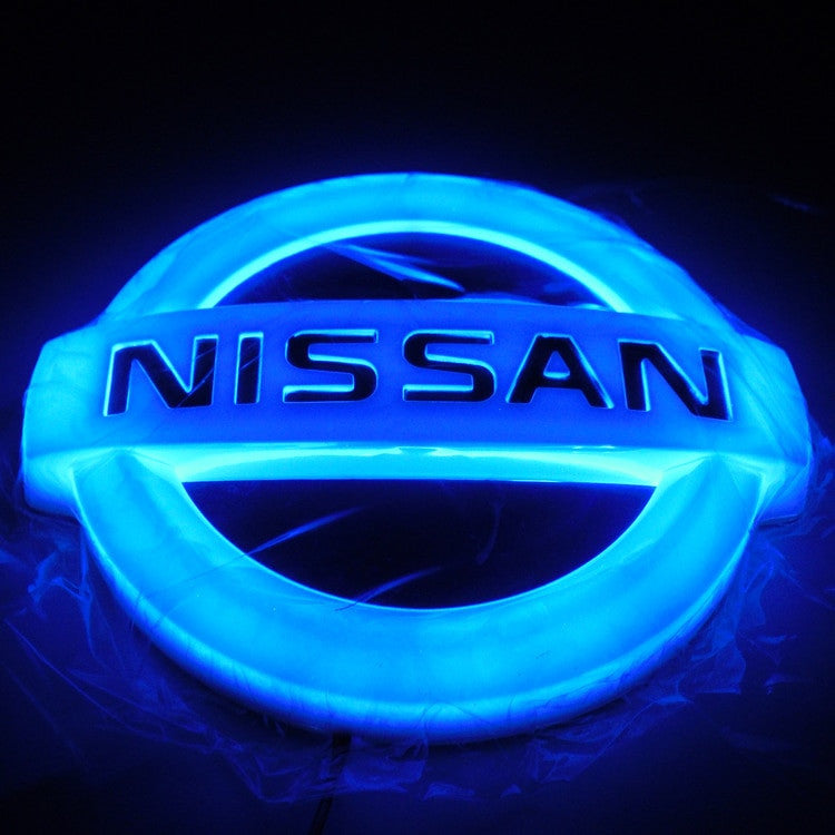 New WHITE RED BLUE 5D LED Tail LOGO Light Badge Emblem For Nissan TIIDA X-TRAIL