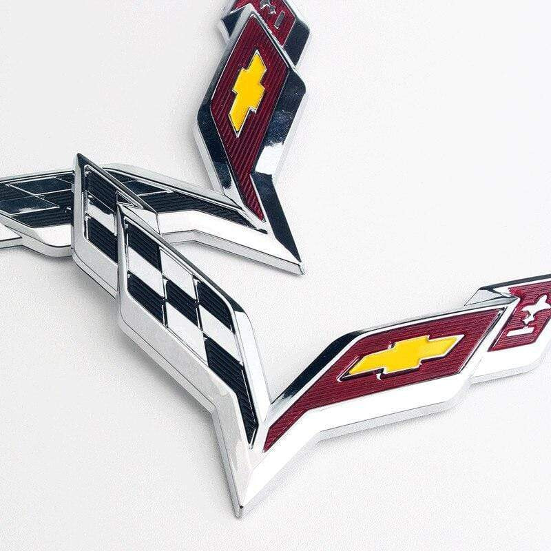 2 Pcs 3D Car Styling For Chevrolet Corvette Aveo Cruze Malibu Captiva Trax Niva Captiva Front Emblem Sticker Rear Trunk Badge Decal