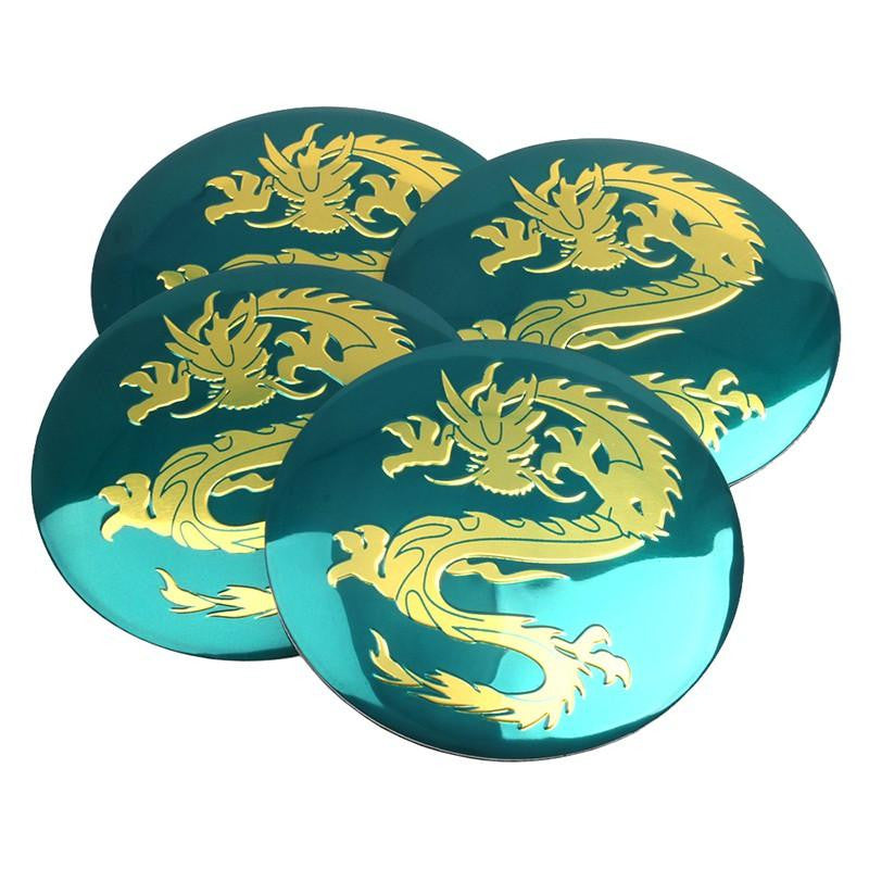 4pcs Dragon logo Car Steering tire Wheel Center car sticker Hub Cap Emblem Badge Decals For decoration