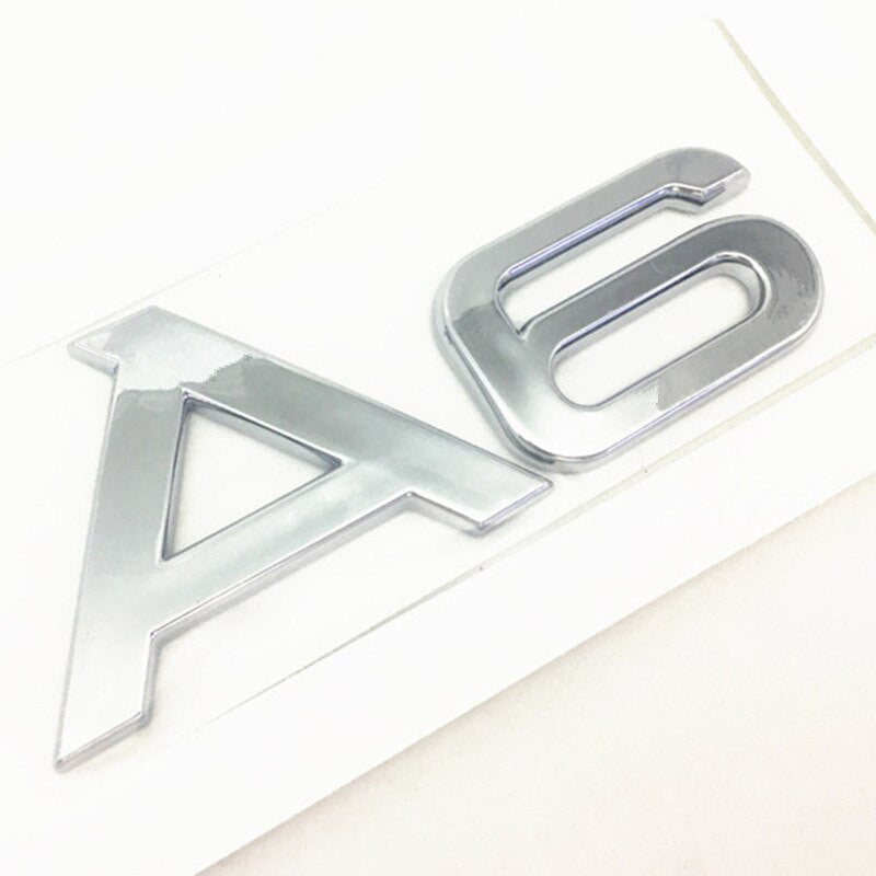 1 Pcs For Audi Black/Silver A 3 4 5 6 7 8 Rear Bumper Trunk Emblem Stickers Badge Decals