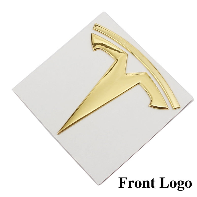 Metal Alloy Front Hood & Rear Tesla Emblem T Logo Badge For Tesla Model 3 - larahd