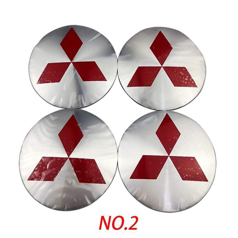 4PCS 56mm Mitsubishi Ralliart Car Wheel Center Hub Cap Sticker Auto Tire Emblem Badge Decal - larahd