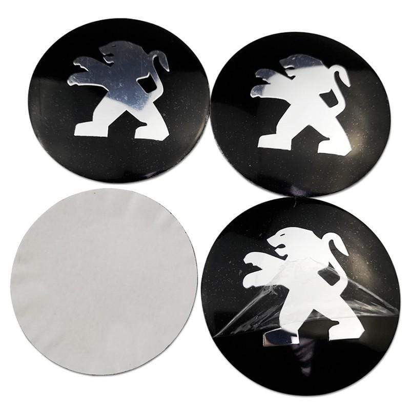 4PCS 56mm Peugeot  Logo Car Wheel Center Hub Cap Sticker Auto Tire Emblem Badge Decal