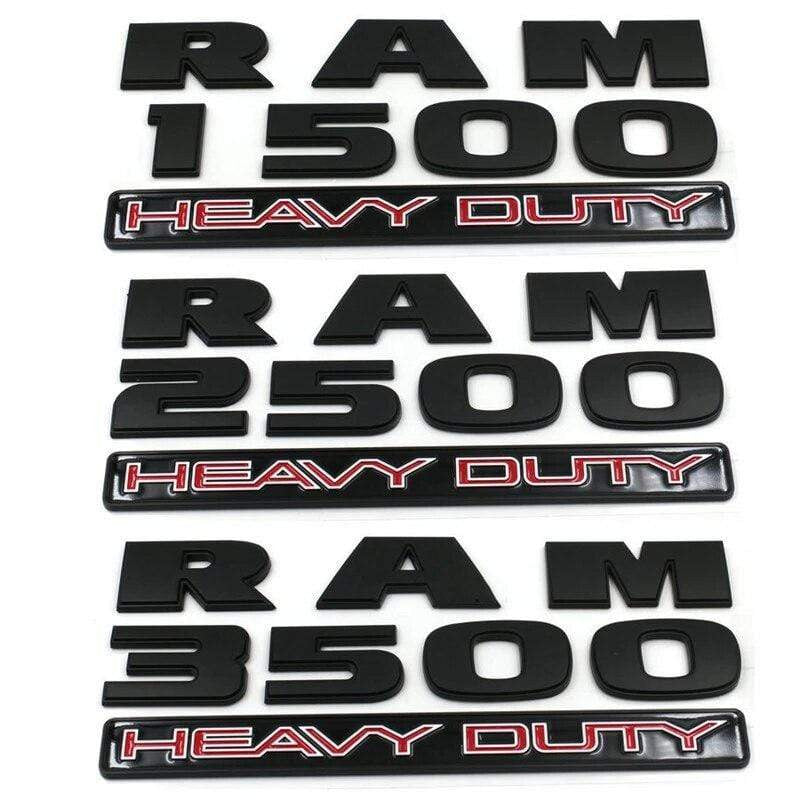 Car Styling Emblem Badge Body Rear Trunk Sticker For Dodge RAM 1500 2500 3500 Heavy Duty Lettter 3D Auto Decoration Accessories - larahd