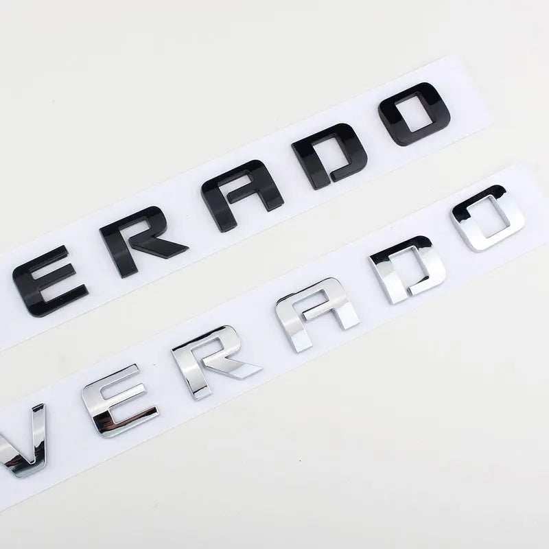 3D Side Fender Trunk Emblem Sticker For Chevrolet SILVERADO Letters Silver Black