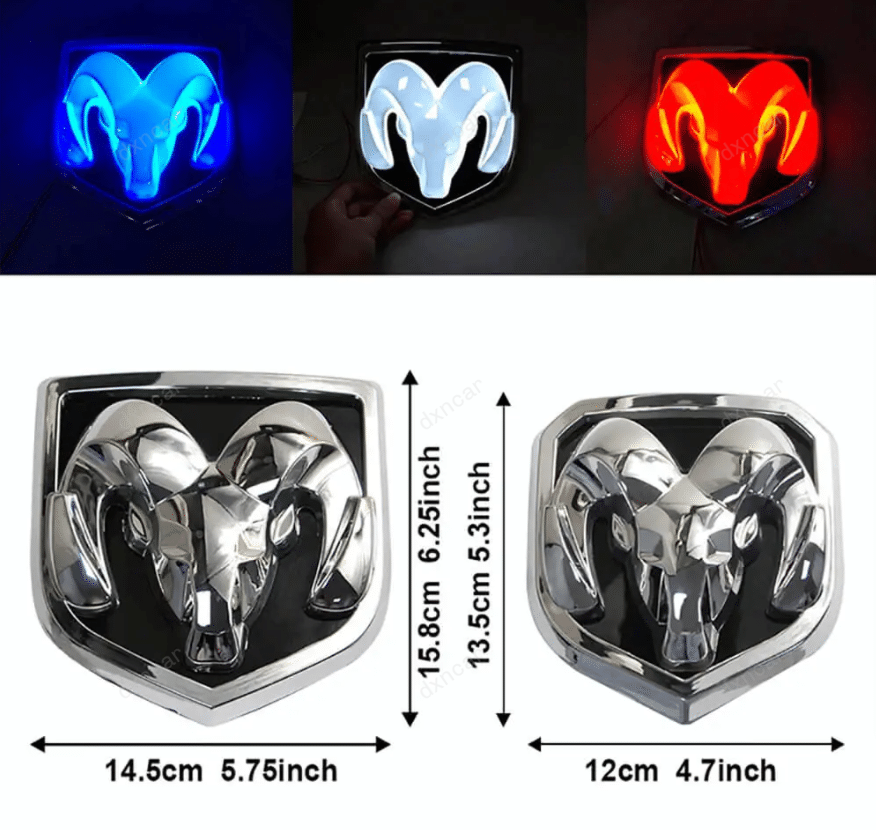 Dodge Front Center LED Light Auto Rear Emblem Badge Decal for Jcuv Caliber RAM Journey - larahd