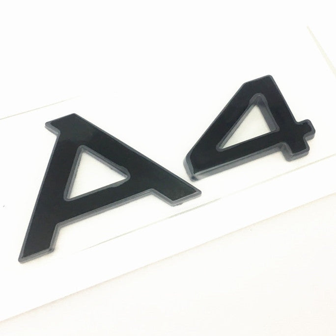 1 Pcs For Audi Black/Silver A 3 4 5 6 7 8 Rear Bumper Trunk Emblem Stickers Badge Decals - larahd