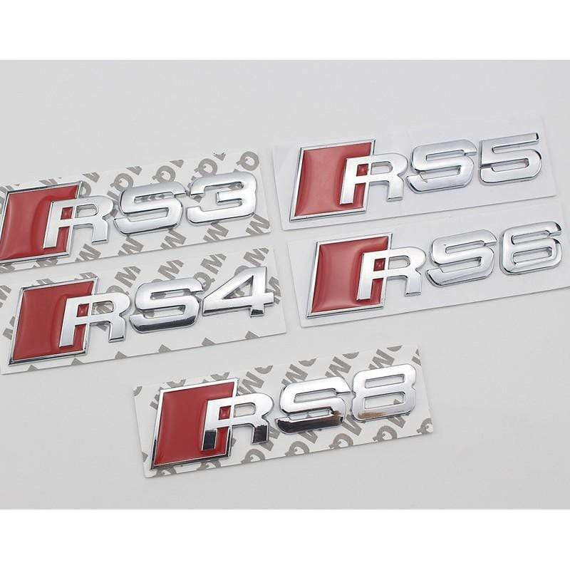 Modified Letetr S3 S4 S5 S6 S8 RS3 RS4 RS5 RS6 RS8 3D Metal Car Sticker for Audi Auto Emblem Badge Decal - larahd