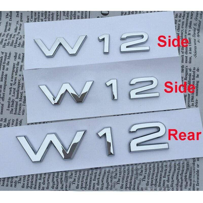 2Pcs V6T V8T V10 W12 Emblem for Audi A4L A5 A6L A7 A8L TT RS7 SQ5 Car Styling Fender Side Rear Trunk Badge Sticker - larahd