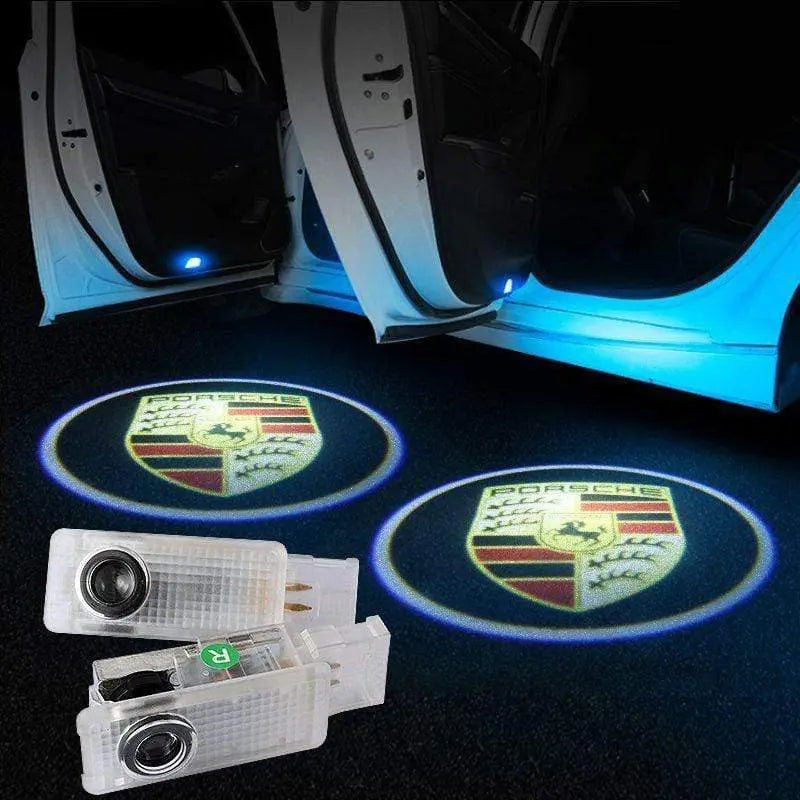 2PCS LED Car Laser Projector HD Welcome Door Trim Lights compatible For Porsche