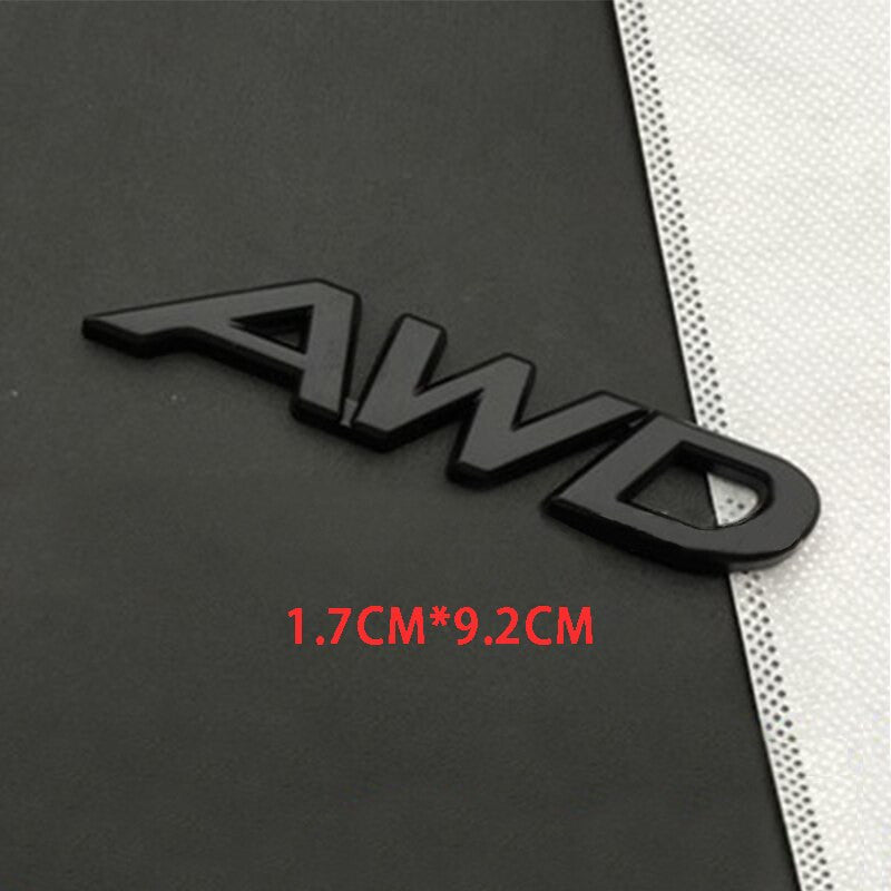 Metal AWD Car Trunk Rear Fender Emblem Badge Decals Sticker 4WD SUV - larahd