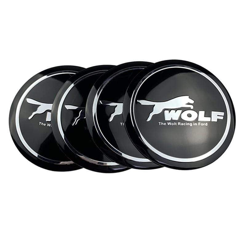 4pcs 56mm Ford Modified Horse Wolf Shelby FOOSE RS ST Car Wheel Center Hub Cap Sticker Emblem Badge Decal-Realmancar