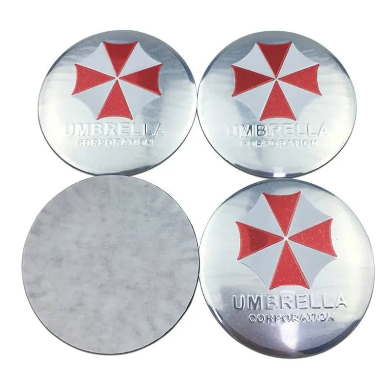 4PCS 56mm Biochemical Crisis Umbrella Car Wheel Center Hub Cap Sticker Auto Tire Emblem Badge Decal