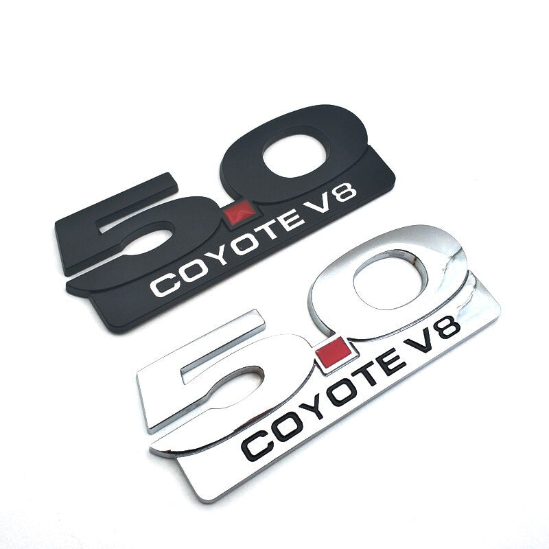 3D Metal Chrome 5.0 COYOTE V8 Badge Sport Car Trunk Emblem Sticker Decal - larahd