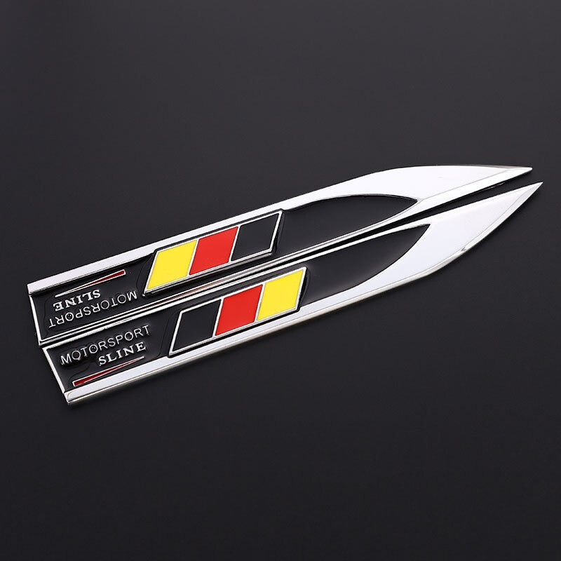 Metal Car National Flag Stickers Germany Russia France Italy Emblem Badge Decals - larahd