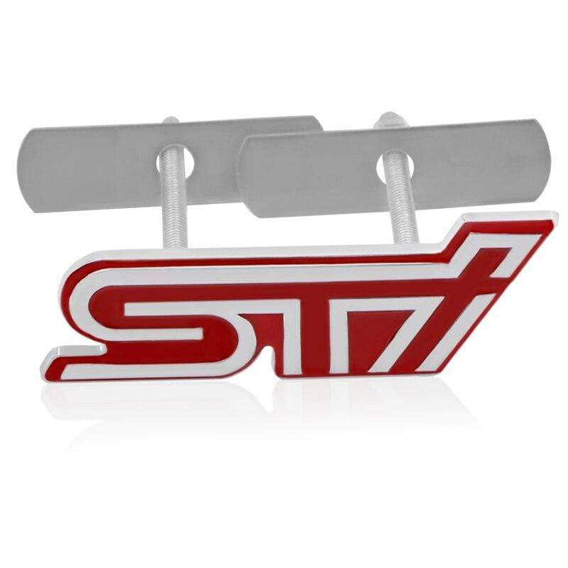 1pcs Car Styling 3D Metal STI Front Grille Sticker Emblem Badge For Subaru Legacy Forester Outback Impreza STI Car Accessories