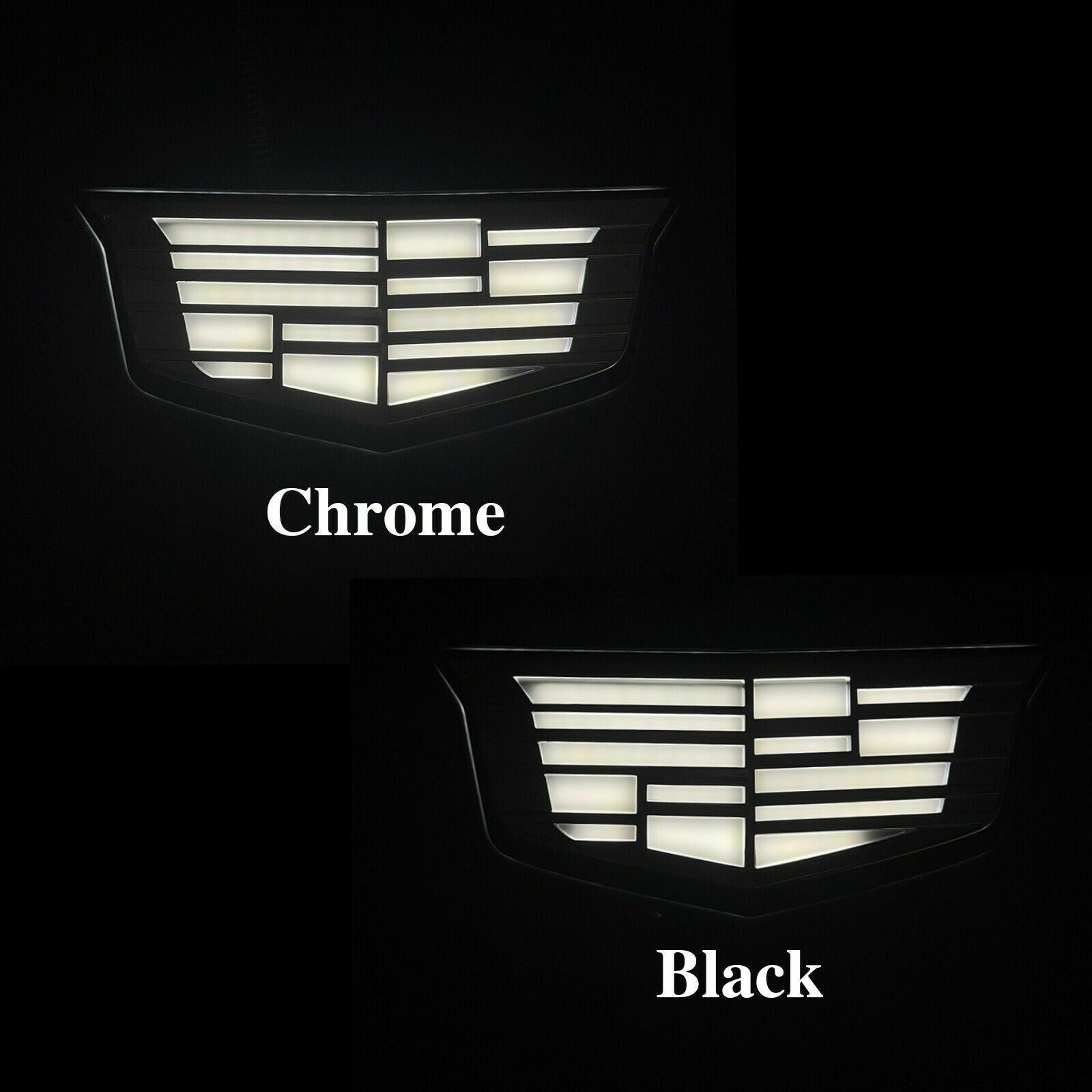 Black Chrome Illuminated LED Light Emblem Welcome Dynamic Style for Cadillac CT4/CT5 GM - larahd