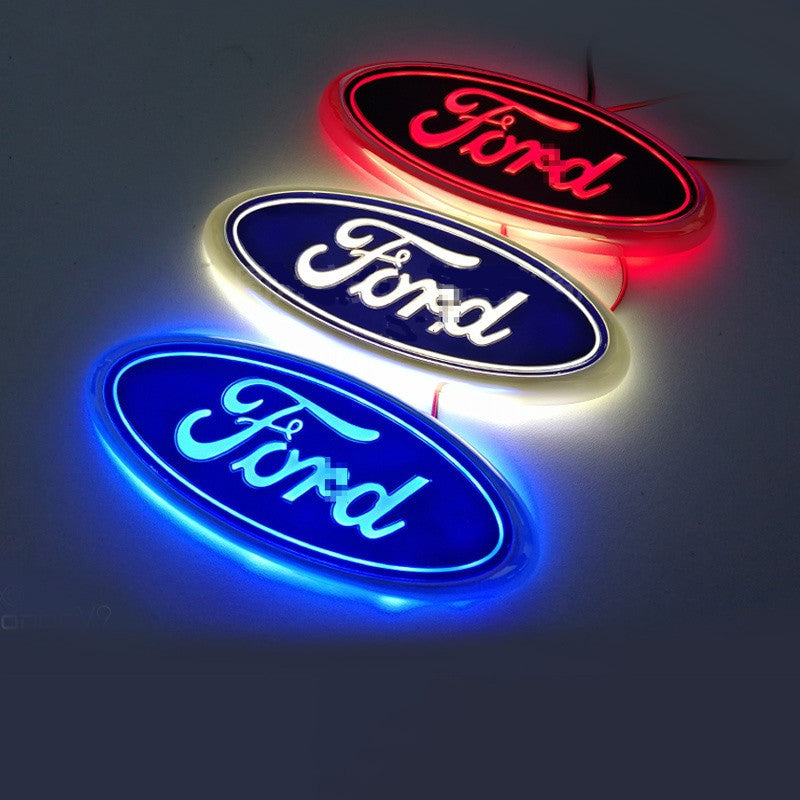 LED Emblem Rear Sticker for Ford Focus Mondeo Front Badge Light Rear Tail Decal - larahd