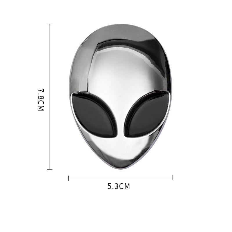 Alien Head UFO Auto Badge Decal Car Emblem Rear Trunk Sticker - larahd