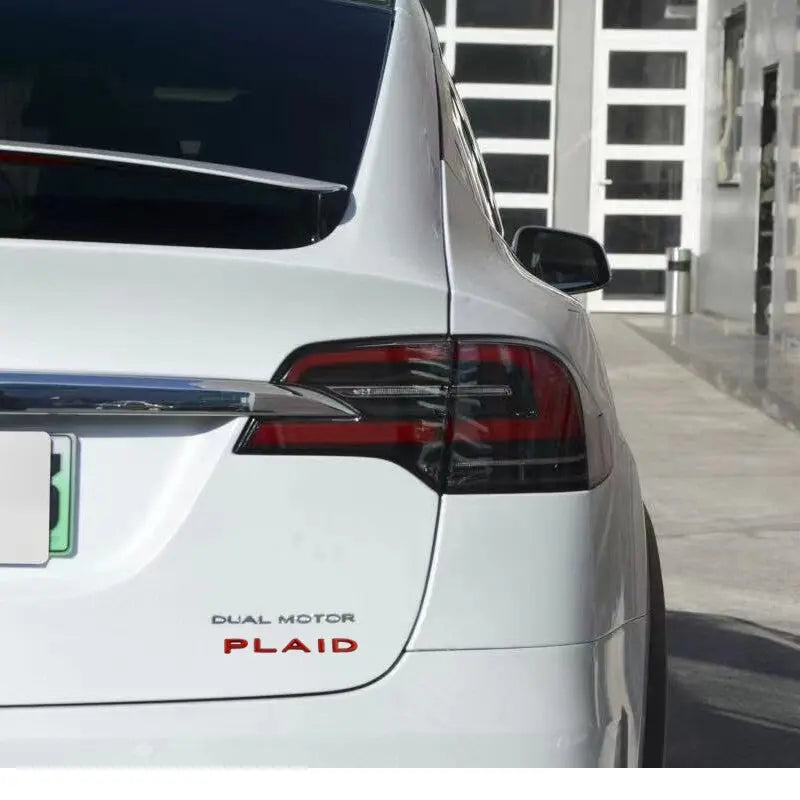 Plaid Stickers for Tesla Model 3 S X Y ABS Zinc Alloy Decals Trunk Emblem - larahd