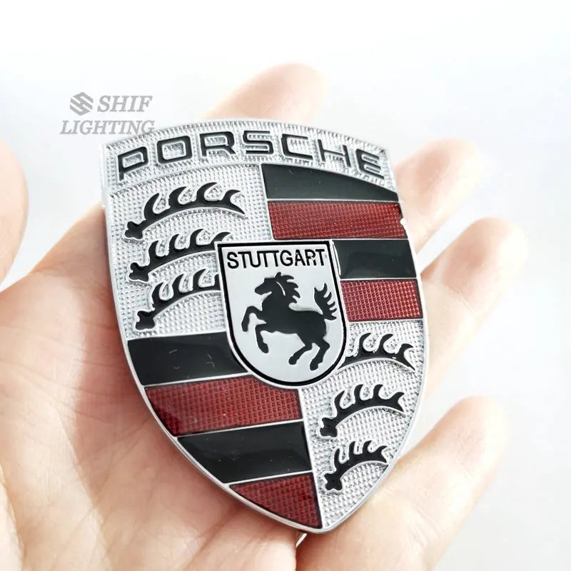 Metal PORSCHE HORSE Logo Front Hood Emblem Badge Decal Sticker Replacement