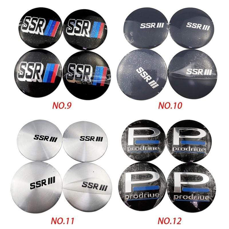 4pcs 56mm Vorsteiner SSR F1 GT ZUMBO Prodriue GTS Car Wheel Center Hub Cap Sticker Auto Tire Emblem Badge Decal Accessories-Realmancar