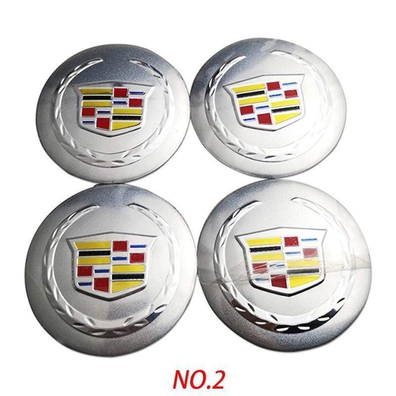 4PCS 56mm Cadillac Route US 66 Car Wheel Center Hub Cap Sticker Auto Tire Emblem Badge Decal-Realmancar