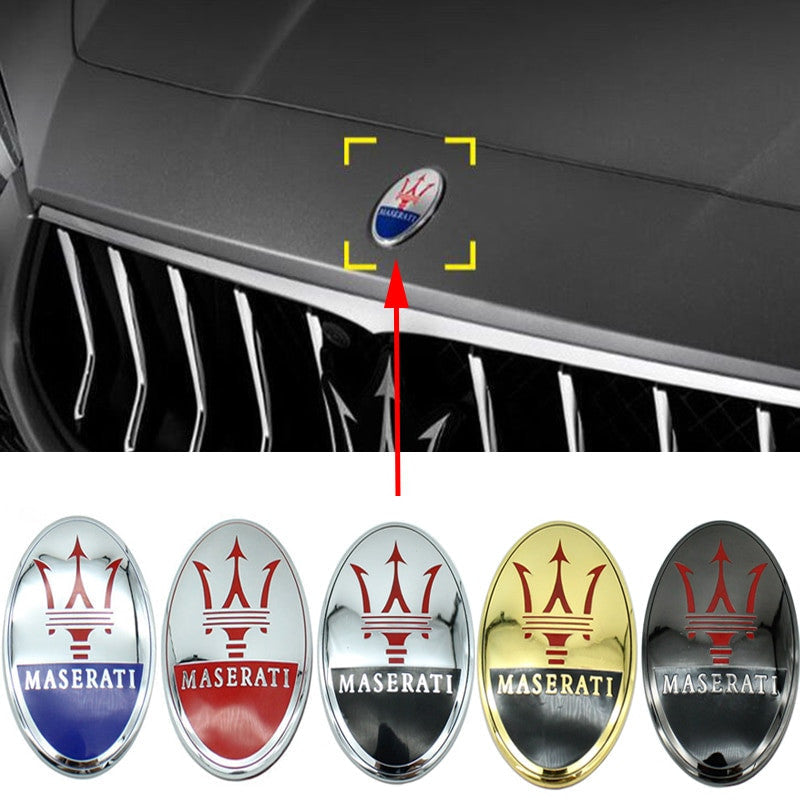 Maserati GT Car Front Hood Emblem Sticker Decal Badge Quattroporte Levante - larahd