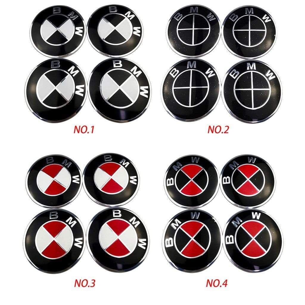 4pcs 56mm Car Rim Wheel Center Hub caps Resin Badge wheel Decal Sticker for BMW - larahd