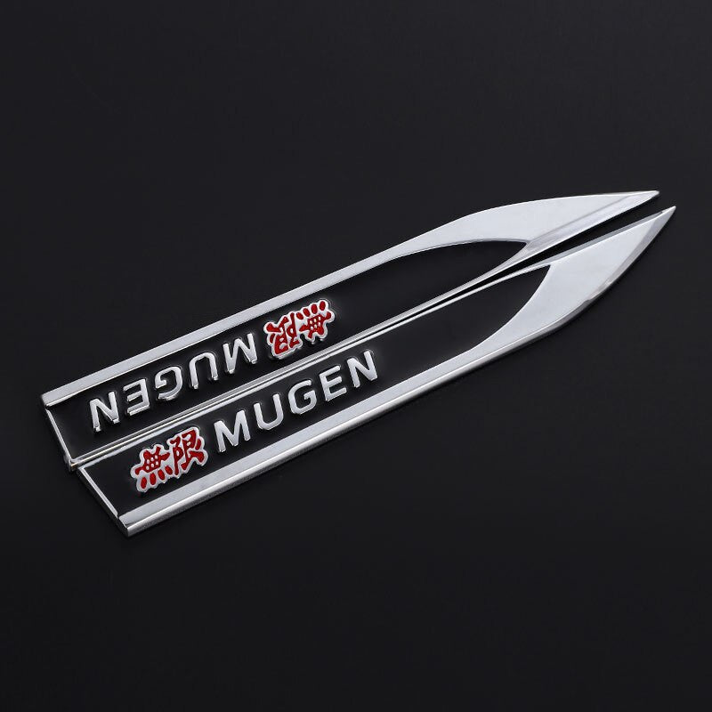 1Pair Metal Stickers Emblem Trunk Badge Decals for Honda Mugen Power