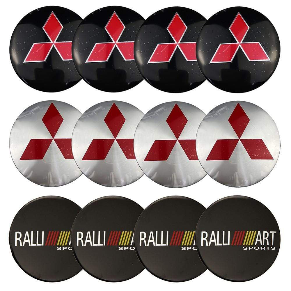 4PCS 56mm Mitsubishi Ralliart Car Wheel Center Hub Cap Sticker Auto Tire Emblem Badge Decal - larahd