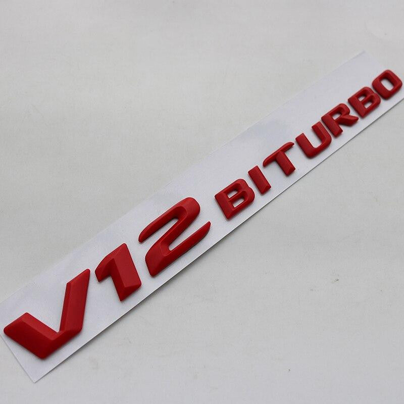 3D Font Letters Emblem Badge for Mercedes Benz AMG C63 E300L V8 V12 BITURBO Fender Supercharge Turbo Sticker