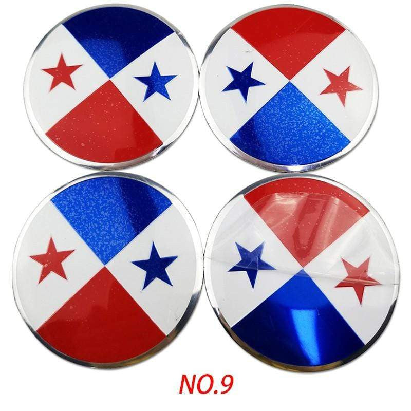 4PCS 56mm Germany America Italy National Flag Car Wheel Center Hub Cap Sticker Auto Tire Emblem Badge Decal-Realmancar