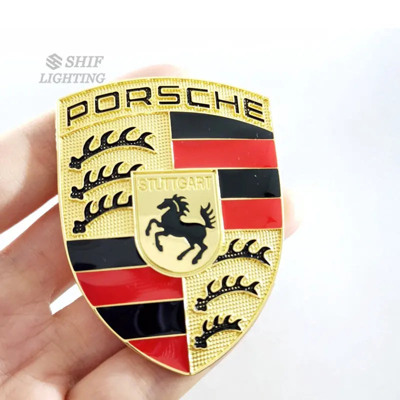 Metal PORSCHE HORSE Logo Front Hood Emblem Badge Decal Sticker Replacement