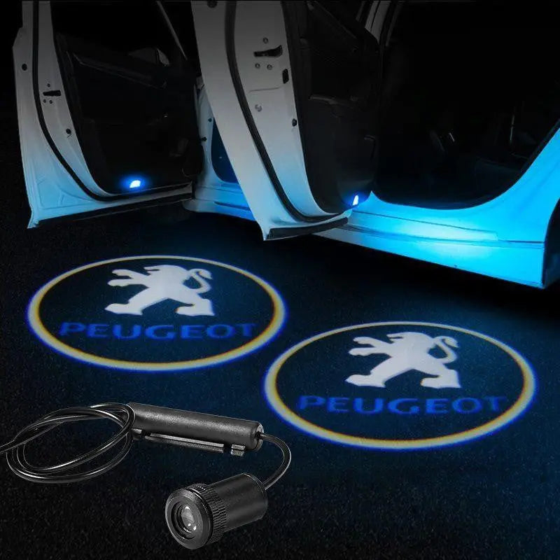 2X Wireless Car Door Welcome Projector Logo Ghost Shadow Laser Light For Peugeot