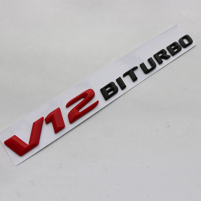 3D Font Letters Emblem Badge for Mercedes Benz AMG C63 E300L V8 V12 BITURBO Fender Supercharge Turbo Sticker