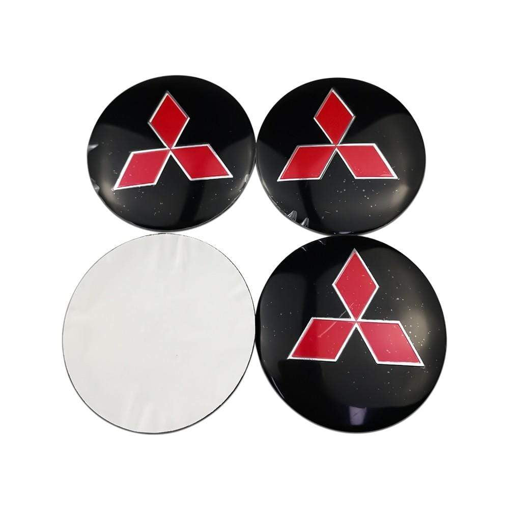 4PCS 56mm Mitsubishi  Ralliart  Car Wheel Center Hub Cap Sticker Auto Tire Emblem Badge Decal