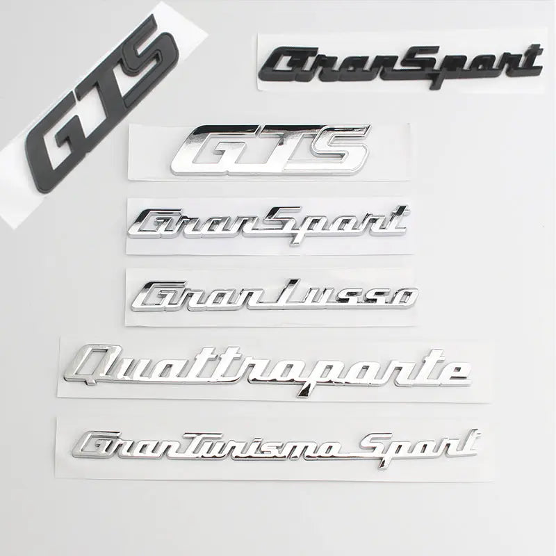 Maserati GTS Gransport Granlusso Quattroporte Granturismo Letter Emblem Badge Stickers Decals - larahd