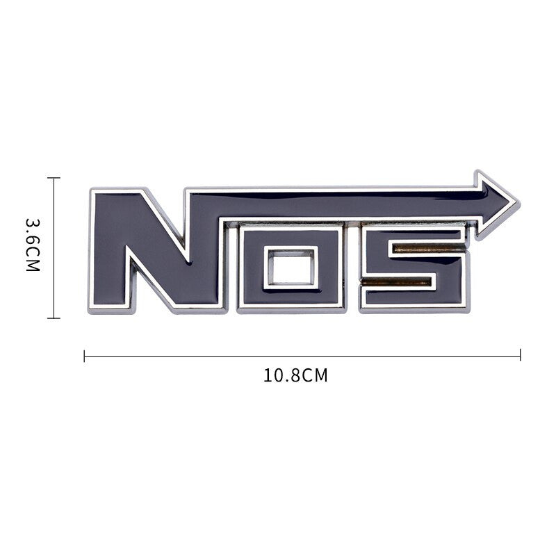 Metal NOS Nitrous Oxide Systems Vintage Car Grill Emblem Badge Decal Sticker